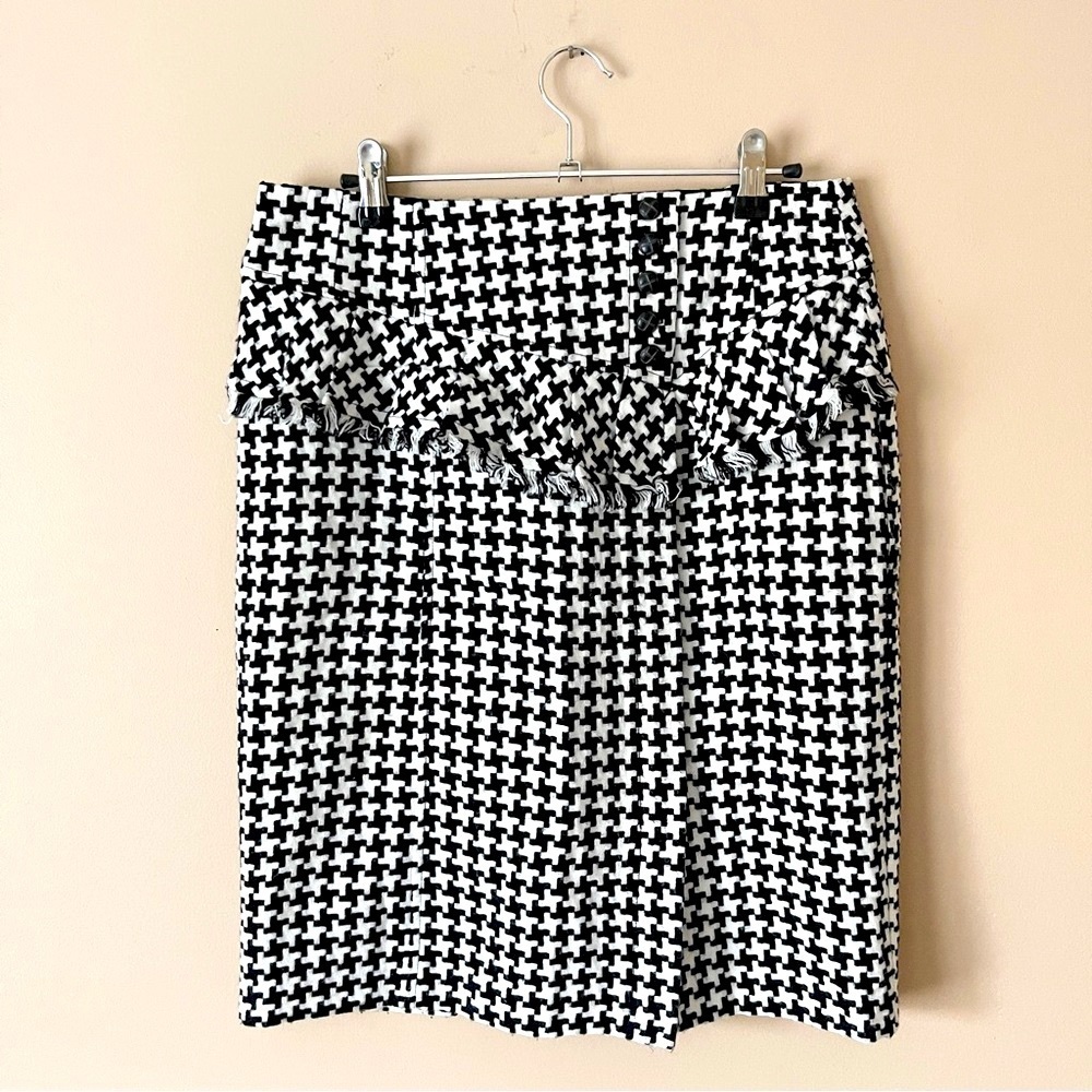 CATO | Houndstooth Peplum Pencil Skirt Sz 4 - Picture 2 of 6
